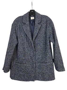 Hartford Navy Wool Tweed Blazer Jacket